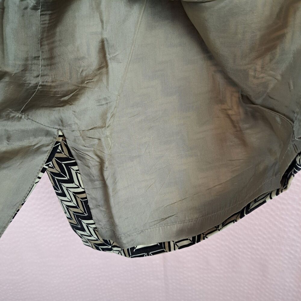 Vintage Ann Taylor Silk with Wool Blend Chevron Print Pencil Skirt Size 6 - Picture 4 of 11